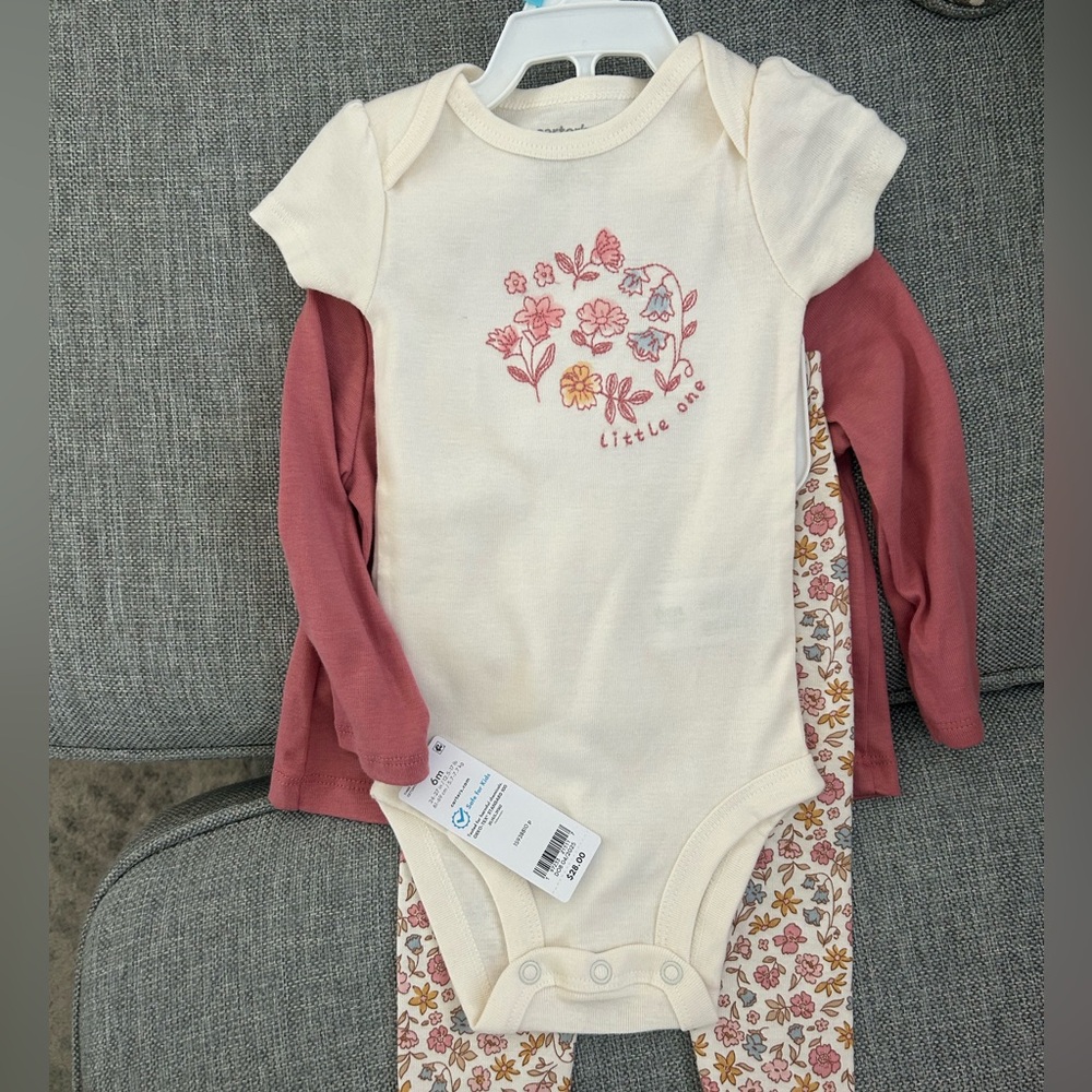 Carter’s Baby Girl Set- pants, short sleeve, and cardigan